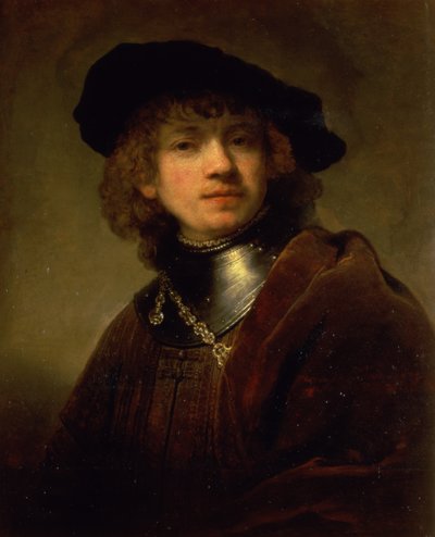 ゴルゲットとベレーを持つ若者の「トロニー」、1639年頃 作： Rembrandt van Rijn
